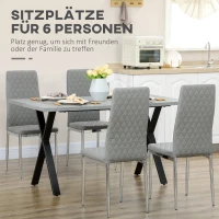 HOMCOM Esstisch, Küchentisch, Tischplatte in Steinoptik, Stahlbeine, 140 x 80 x 76 cm(m-5)