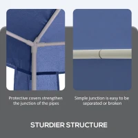 Outsunny 4M Hexagon Gazebo, Netting Party Tent, Patio Canopy Outdoor Event Shelter for Activities, Shade Resistant, Blue(m-5)