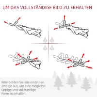 HOMCOM Set-Weihnachtsschmuck 2 Weihnachtsbäume. 4-teilig, 1 Weihnachtskranz,1 Weihnachtsgirlande inkl. LED Beleuchtung(m-6)