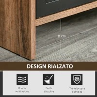 HOMCOM Mobile Porta TV Design Moderno in Stile Industriale, Mobile Basso per TV fino 42" con 2 Cassetti e 2 Ripiani in Legno, Marrone(m-7)
