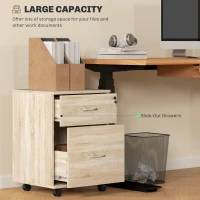 HOMCOM Two Drawer Lockable Filing Cabinet - Wood-Effect(m-4)