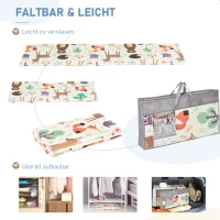 HOMCOM Kinderspielmatte Spielteppich Zwei-Seitige Kinder-Matte Tierische und Fische Muster faltbar leicht rutschfest wasserabweisend pädagogisch XPE mehrfarbig 200x150x1 cm(m-5)