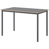 HOMCOM Dining Table w/Steel Frame，Kitchen Table for 4 People，75H x 120L x 70Wcm，Minimalistic Style for Living Room, Dining Room Grey(m-11)
