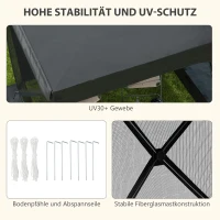 Outsunny Pop-Up-Zelt Campingzelt Faltzelt, inkl Transporttasche, wetterbeständig, 244 x 210 x 213 cm, Grau(m-6)