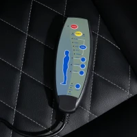 Vinsetto Massage-Bürostuhl 6-Punkt-Massage-Drehstuhl ergonomischer Stuhl Einstellbare aus Kunstleder mit gewölbter Kopfstütze und Armlehne Schwarz 70 x 76,5 x 114-124 cm(m-9)