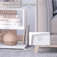 HOMCOM Side Table Square Coffee Table Modern End Table with 2 Tier Storage Shelves for Living Room, Bedroom, White(m-6)