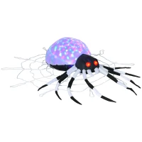 HOMCOM 5FT Long Halloween Inflatable Spider, Hanging Giant Spider with Colourful LED Light, Blow-Up Outdoor LED Garden Display for Lawn, Party(m-11)