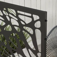 Outsunny Metal Decorative Privacy Screen Outdoor Divider, Black Twisted Lines(m-7)