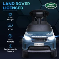 AIYAPLAY 2-in-1 Land Rover Licensed 6V Kids Electric Ride On Car, Sliding Car w/ Headlights, Music, for 18-60 Months, Light Blue(m-5)