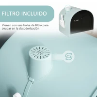 PawHut Arenero para Gatos Caja de Arena Cerrada para Gatos con Bandeja Extraíble Pala y Filtro 43x44x47 cm Verde(m-6)