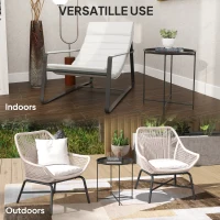 Outsunny Steel Removable Tray Top Garden Table - Black(m-7)