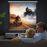 HOMCOM Schermo per Proiettore 120" Formato 1:1, Angolo di 160° e Montaggio a Soffitto o Parete(m-2)