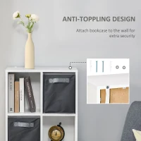 HOMCOM Modern Bookcase with 6 Cubes and Bottom Drawer, Bookshelf, Free Standing Display Cabinet, Storage Unit for Home, Office, Living Room, Study, White(m-5)