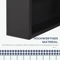 kleankin Spiegelschrank, 3 Regalfächer, weiche Scharniere, Stahlgehäuse, schwarz, 40 x 15 x 60 cm(m-6)