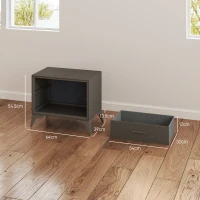 HOMCOM Velvet-Feel Chest of Two Drawers - Brown(m-3)