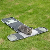 PawHut Sac à dos trolley de transport pour chat chariot panier à roulette sac à main 2 en 1 pour chien chat avec roulettes et poignée télescopique - gris(m-9)