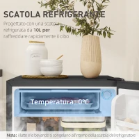 HOMCOM Frigorifero Piccolo da 91L con Termostato Regolabile, Ripiani Regolabili e Cassetto, Argento(m-5)