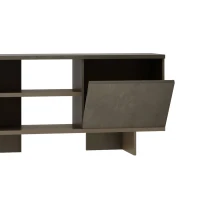 HOMCOM Set Mobile Porta TV con Armadietto e Mensola da Appendere in Legno, 160x35.6x44cm - Grigio(m-9)