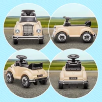 HOMCOM Macchina Elettrica per Bambini 18-48 Mesi Licenza Mercedes-Benz con Musica, Beige(m-7)