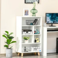 HOMCOM 103cm Bookcase Sideboard 6 Cubes Free Standing Bookshelf Shelves Unit Display Storage Cabinet for Living Room White(m-2)