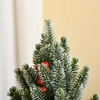 HOMCOM Mini Weihnachtsbaum mit Tannenzapfen, roten Beeren und Übertop 50 cm hoch, Mehrfarbig(m-7)