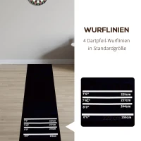 HOMCOM Dartmatte 300 x 61 cm Oche Carpet Mat mit Softdart Steeldart rutschfest Dartteppich Teppich-Dartmatte Dart Zubehör für Boden Schutz(m-4)
