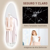 HOMCOM Espejo de Pared de Cuerpo Entero con Luces LED 120x40 cm con Iluminación de 3 Colores Función de Memoria Transparente(m-8)