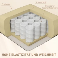 HOMCOM Massagesessel, Relaxsessel, Wippfunktion, 8 Vibrationspunkte, inkl. Fernbedienung, Creme(m-6)