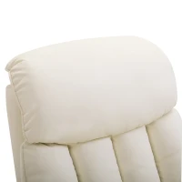 HOMCOM Relaxsessel Elektrisch Fernsehsessel mit Aufstehhilfe, Liegefunktion, TV Sessel mit Fußteil, Seitentasche, Fernbedienung, für Wohnzimmer, bis 150 kg, Kunstleder, Beige(m-9)