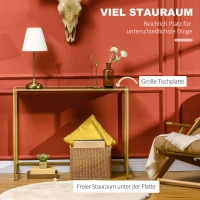 Aosom Konsolentisch im Industriedesign Marmoroptik Gold + Weiß(m-4)