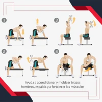 HOMCOM Juego de Mancuernas 2x8 kg con Barra de Conexión de Metal Cabeza Hexagonal para Entrenamiento en Casa Negro y Plata(m-7)