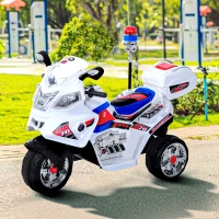 HOMCOM Moto Eléctrica Infantil Batería 6V Niños 3-8 años Coche Triciclo Niño con Caja de Almacenamiento Metal 112x51x73cm(m-2)
