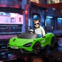 AIYAPLAY McLaren 765LT Licensed 12V Kids Electric Ride on Car with Butterfly Doors, Remote Control, Transport Wheels, Green(m-2)