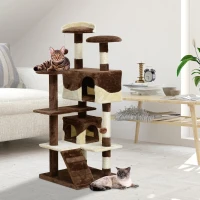 PawHut Arbre à Chats Multi-Equipements Marron 50 x 50 x 132 cm(m-2)