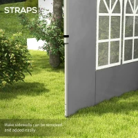 Outsunny Gazebo Side Panels, Sides Replacement with Window for 3x3(m) or 3x4m Pop Up Gazebo, 2 Pack, Grey(m-5)