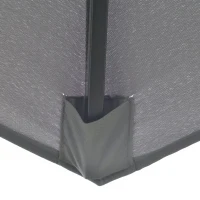 Outsunny 2,6 m Sonnenschirm mit 3-stufigem Dach Handkurbel Terrassenschirm drehbar Marktschirm 8 Rippen Gartenschirm mit Sonnenschutz Stahl Polyester Dunkelgrau(m-9)