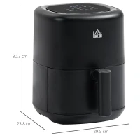 HOMCOM Friggitrice ad Aria 12 in 1 da 3 Litri 1300W, con 12 Programmi, Accessori e Schermo LED Nera(m-3)