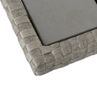 Outsunny Poly Rattan Sitzgruppe 6 tlg. Garten Essgruppe Sofa-Set Sofa Lounge Hocker Hof Balkon Pool PE Rattan Grau(m-4)