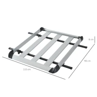 HOMCOM Barres de toit de voiture - gallerie de toit - porte-bagage de toit dim. 110L x 90l x 8H cm - alu. ABS gris noir(m-3)