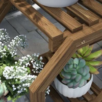 Outsunny Blumenregal, 6 Regalböden, mobil, Indoor & Outdoor, 86 x 30 x 102cm, Dunkelbraun(m-9)