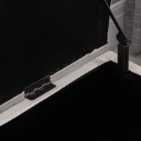 HOMCOM Sitzbank mit Stauraum Polsterbank mit Leinenoptik, Sitztruhe mit Holzbeine, Truhenbank für Wohnzimmer Schlafzimmer Flur 100 x 40 x 44 cm Cremeweiß(m-9)