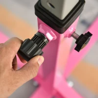 HOMCOM Gymnastikstange für Kinder, höhenverstellbar Turnreck Reckstange, Reck Turnstange für Indoor & Outdoor aus Holz & stabile Stahlkonstruktion bis 75 kg belastbar, für 3+ Kinder, Rosa(m-8)