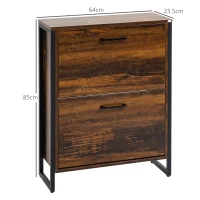 HOMCOM 12-Shoe, Two-Door Storage Cabinet - Wood-Effect(m-3)