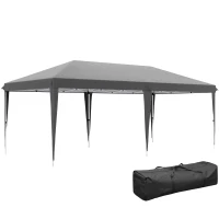 Outsunny 6 x 3 m Pop-Up Steel Frame Gazebo Grey(m-1)