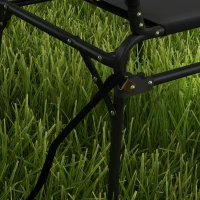 Outsunny Set da 2 Sedie Pieghevoli Multifunzione da Campeggio, Telaio in Metallo e Tessuto Oxford, Nero(m-9)