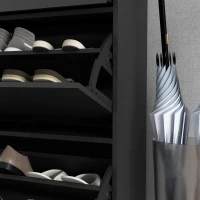 HOMCOM Three Drawer Slim Shoe Storage Cabinet, 12 Shoe Pairs - Black(m-9)