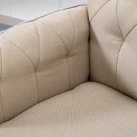 Vinsetto Office Desk Chair, Linen-Feel Fabric Vanity Chair with Adjustable Height, Armrest, Swivel Chair for Home, Beige(m-9)