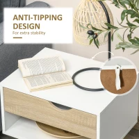 HOMCOM Set of 2 Bedside Table with Drawer and Shelf(m-7)