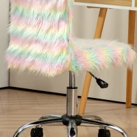 HOMCOM Silla de Escritorio sin Brazos con Altura Ajustable Tapizado en Felpa y Respaldo Alto Carga 120 kg Multicolor(m-7)