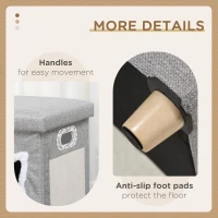 PawHut Cat House Cave, Cat Bed Cube with Scratching Pad, Soft Detachable & Washable Cushion, Toy Ball, for Indoor Kittens, Grey(m-8)